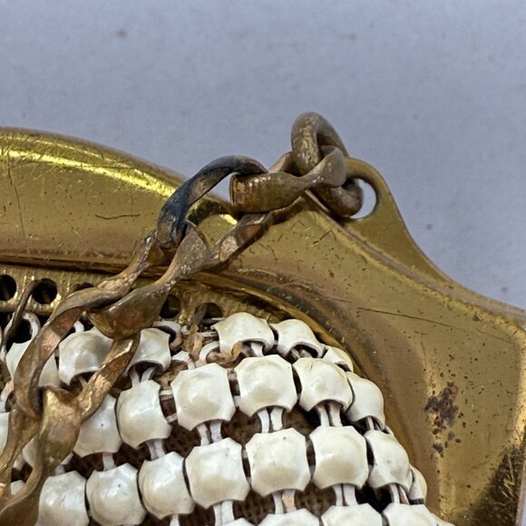 Whiting & Davis Co Mesh Bag USA Made‎ Art Deco Jeweled Closure Vintage - Picture 16 of 16